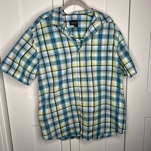 Marmot Plaid Casual Short Sleeve Button Down Shirt Top Men’s Size Large